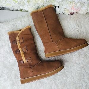 Skechers suede style cozy fur winter boots booties 7